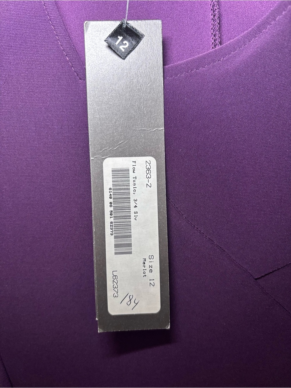 Sympli Asymmetrical Tunic Blouse Color Merlot Size 12 - Picture 3 of 10
